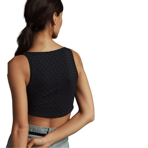 By Anthropologie NWOT Lace-Up Corset Top - Picture 3 of 10